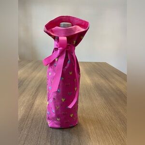 Cat Animal Print Wine Bottle Gift Bag, Pink/Multicolour.